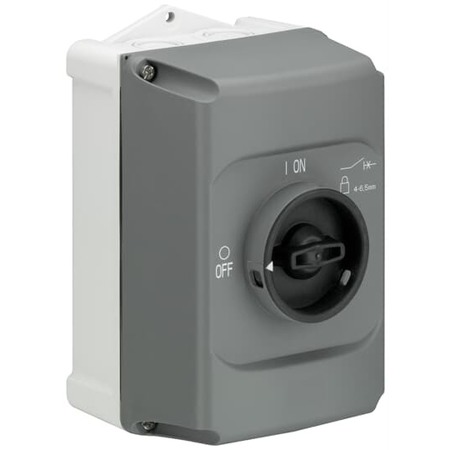 ABB IB132-G, ENCLOSURE, IP65, 3X LOCKABLE, BLK IB132-G